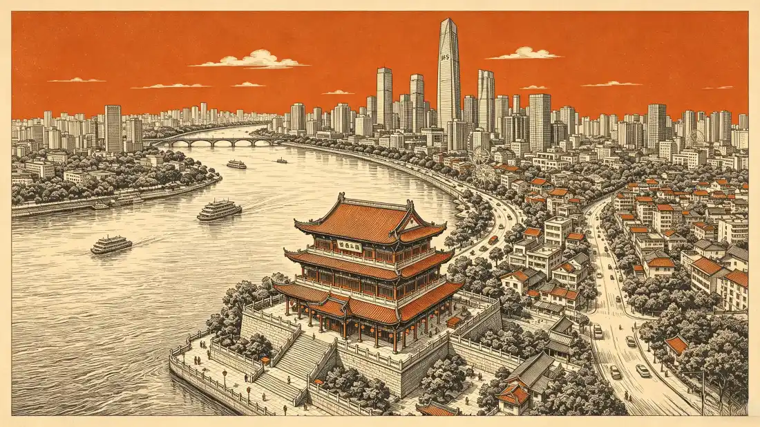3k滕王阁壁纸｜南昌城市天际线背景图片 - 中式古建筑风光「哲风壁纸」