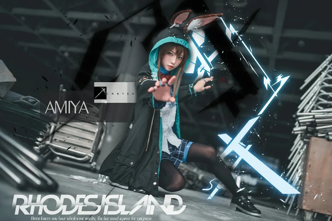 2k明日方舟阿米娅壁纸｜cosplay黑丝背景图片 - 绮太郎Kitaro「哲风壁纸」