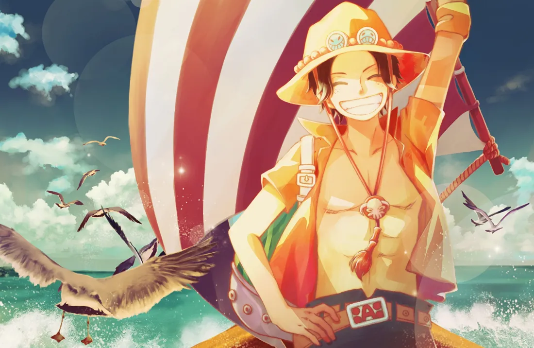 2k艾斯壁纸｜海贼王海边帆船背景图片 - 阳光少年「哲风壁纸」