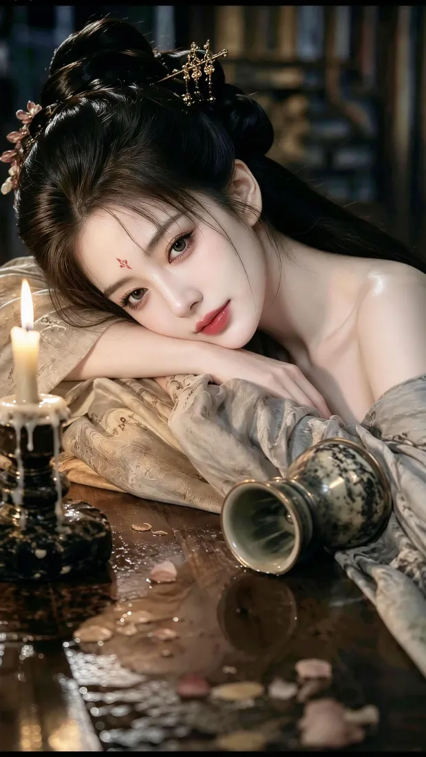 古风汉服美女手机壁纸｜烛火古风背景图片 - 氛围感美人「哲风壁纸」