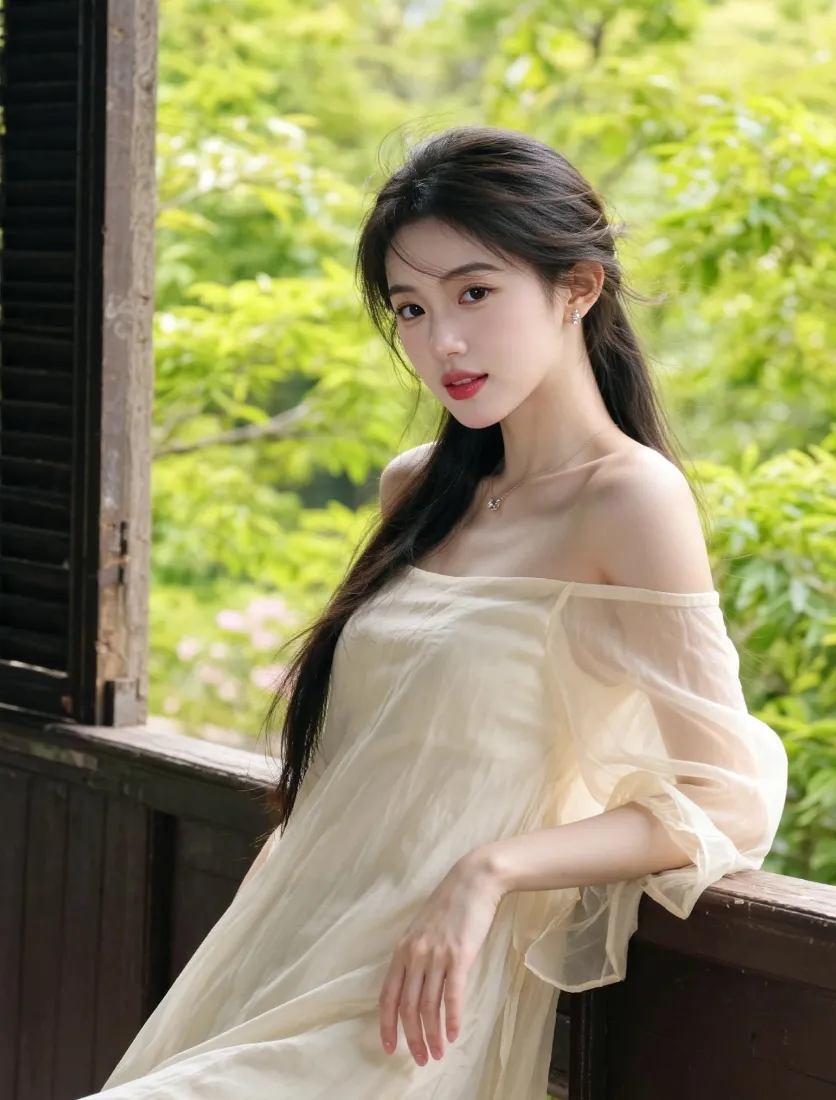 气质美女手机壁纸｜清新绿植户外背景图片 - 温柔纯欲氛围感「哲风壁纸」