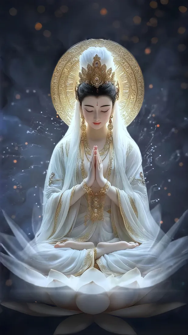 观音菩萨手机壁纸｜国风仙气背景图片 - 禅意祈福打坐「哲风壁纸」