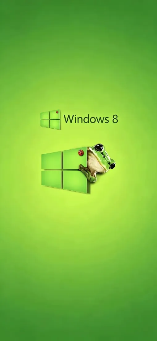 Windows8手机壁纸｜青蛙创意绿色背景图片 - 手机好看「哲风壁纸」