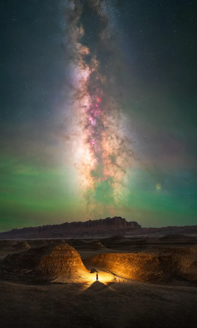 银河手机壁纸｜荒漠旷野夜景背景图片 - 治愈星空「哲风壁纸」