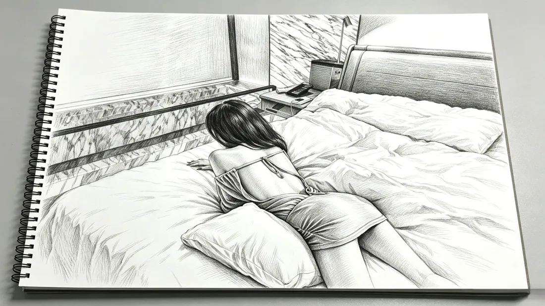 3k素描少女壁纸｜卧室居家背景图片 - 写实手绘「哲风壁纸」