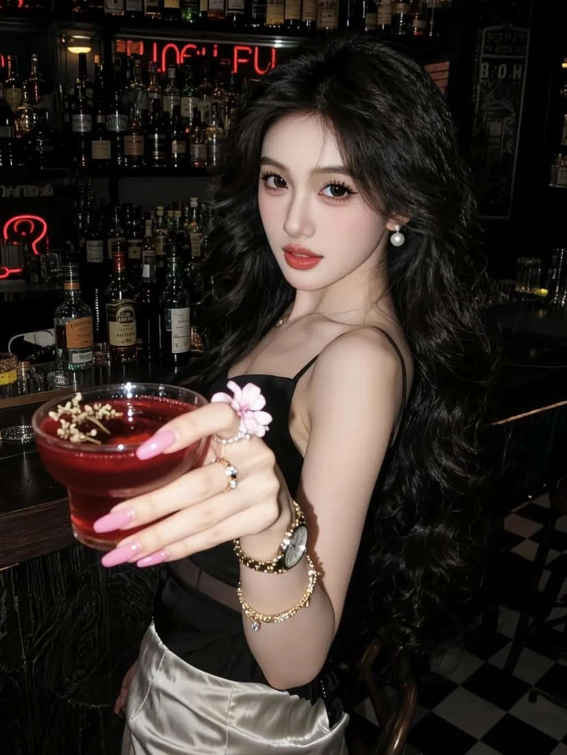 氛围感美女手机壁纸｜酒吧场景背景图片 - 时尚穿搭「哲风壁纸」