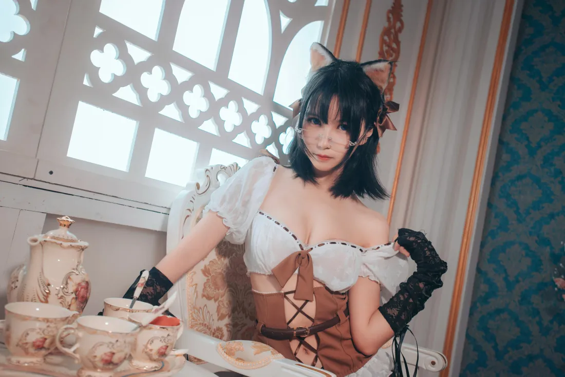 5k逐月su猫耳女仆壁纸｜cosplay背景图片 - 黑丝少女「哲风壁纸」
