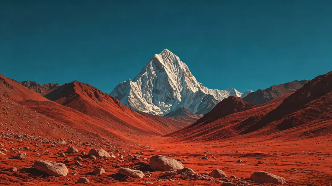 3k贡嘎雪山壁纸｜红草地高原背景图片 - 壮丽山川风景「哲风壁纸」