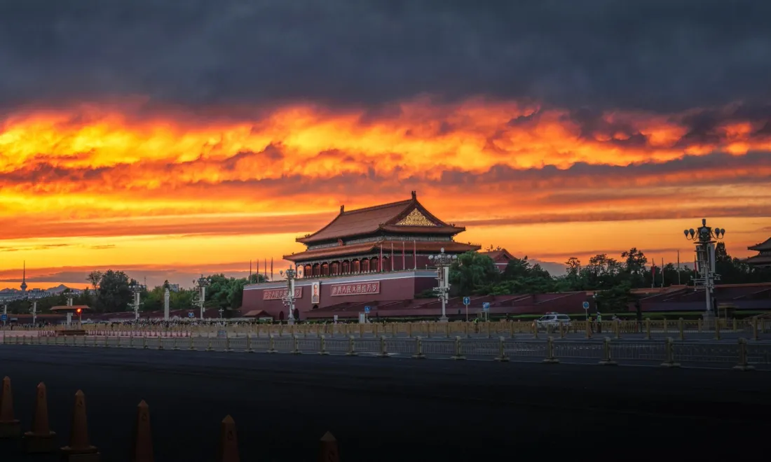 3k天安门壁纸｜火烧云古建筑背景图片 - 北京城市风景「哲风壁纸」