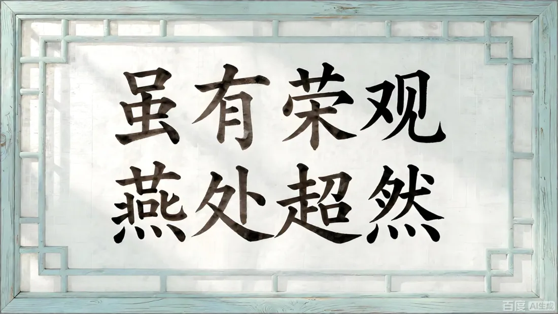 5k虽有荣观燕处超然壁纸｜古风书法背景图片 - 中式窗格「哲风壁纸」