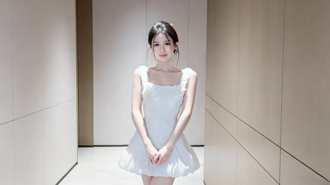 3k赵露思壁纸｜白色吊带裙背景图片 - 甜美清纯少女「哲风壁纸」