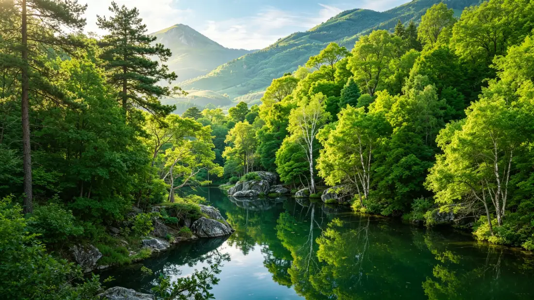 3k青山绿水清新壁纸｜森林湖泊背景图片 - 治愈自然风光「哲风壁纸」