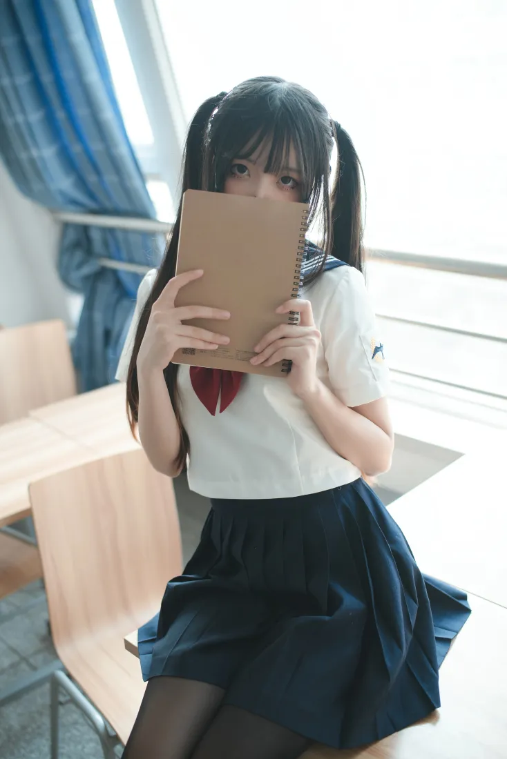 五更百鬼手机壁纸｜JK水手服少女背景图片 - 黑丝双马尾「哲风壁纸」