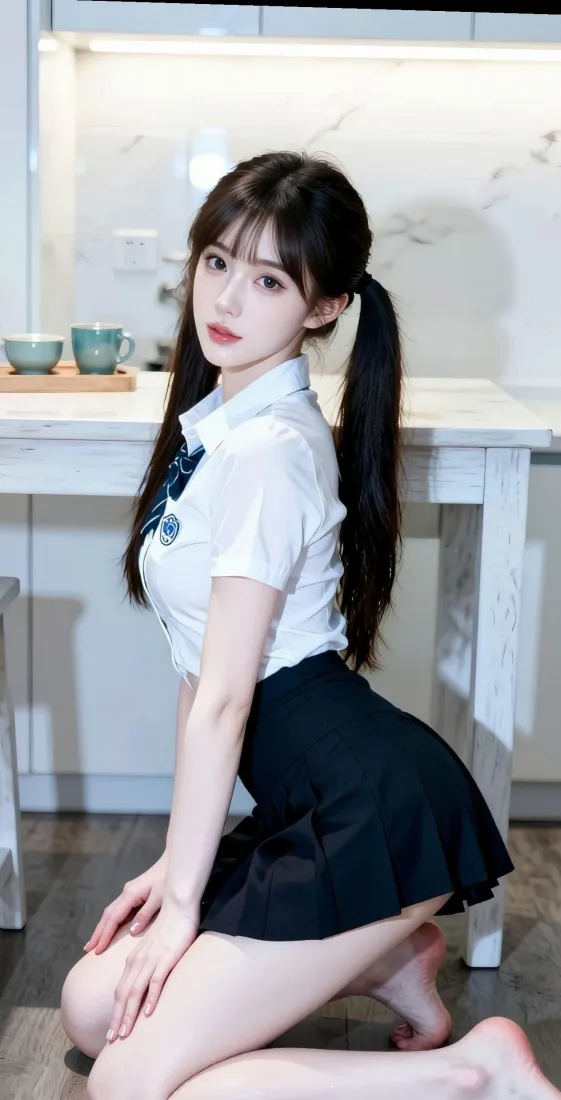 双马尾少女手机壁纸｜JK制服背景图片 - 清纯美女「哲风壁纸」