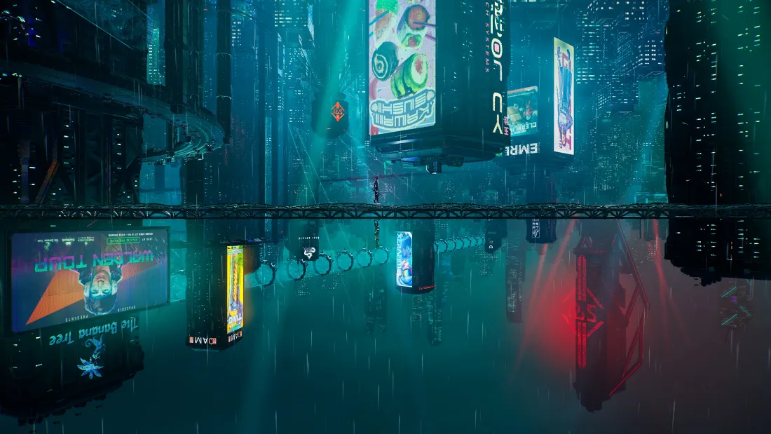 4k赛博朋克壁纸｜雨夜霓虹都市背景图片 - 科技科幻风「哲风壁纸」