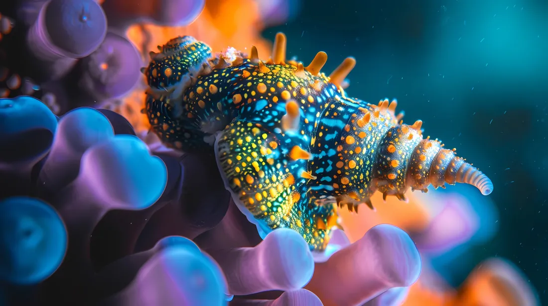 6k海洋生物壁纸｜海底珊瑚背景图片 - 彩色深海海螺「哲风壁纸」
