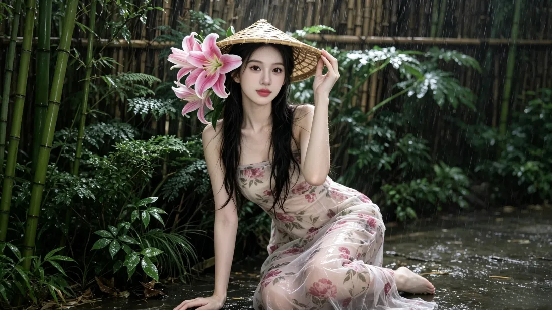 3k国风旗袍美女壁纸｜竹林背景图片 - 清冷氛围感写真「哲风壁纸」