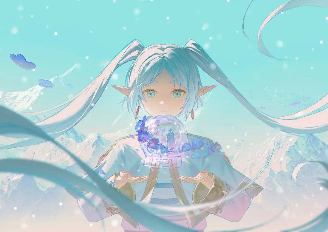 4k芙莉莲壁纸｜青空飘雪背景图片 - 精灵魔法少女「哲风壁纸」