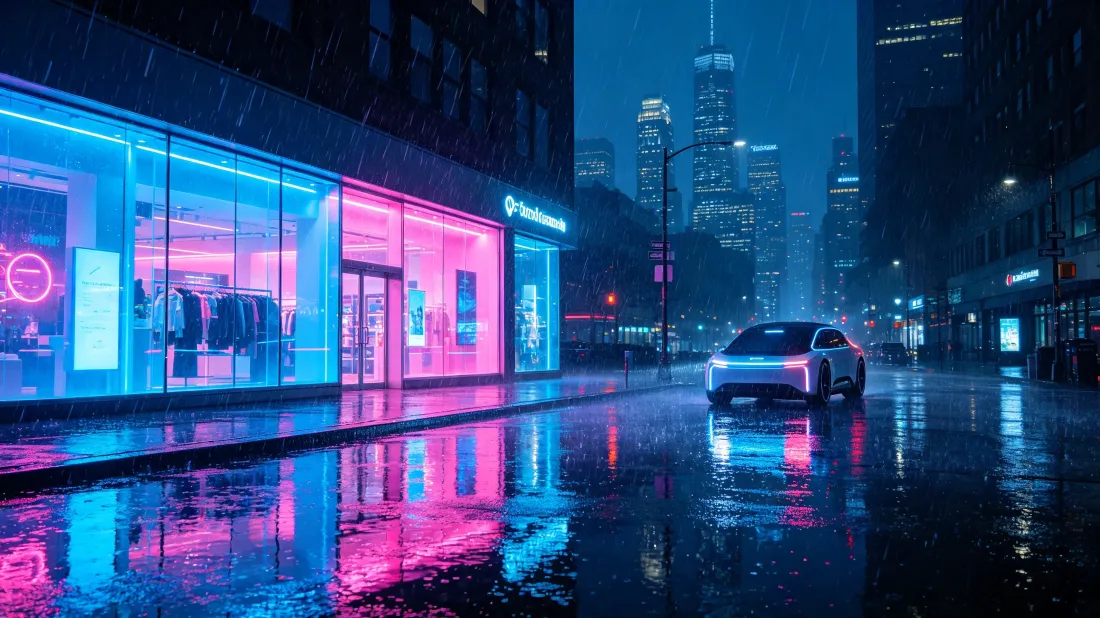 3k赛博朋克壁纸｜雨夜城市街景背景图片 - 霓虹光影「哲风壁纸」