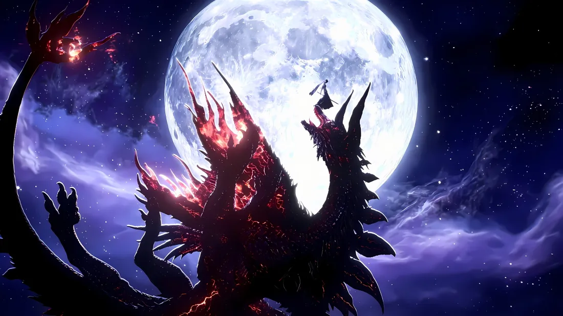3k斩神2林七夜壁纸｜满月翅膀背景图片 - 暗黑国漫二次元「哲风壁纸」