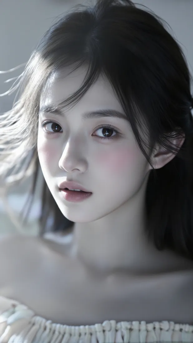 清纯少女手机壁纸｜光影蓬松秀发背景图片 - 温柔氛围感人像「哲风壁纸」