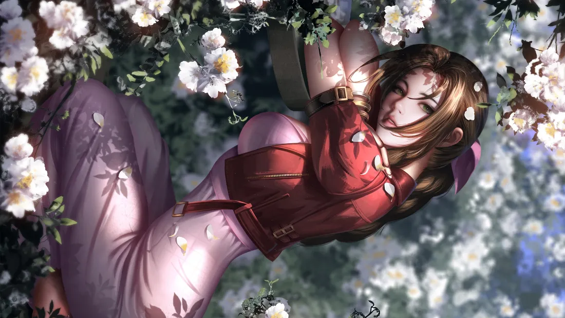 2k二次元少女壁纸｜花丛草地背景图片 - 高清插画「哲风壁纸」
