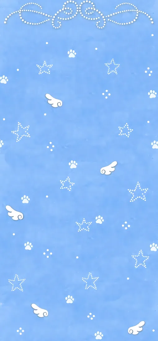 可爱卡通手机壁纸｜淡蓝星星云朵爪印背景图片 - 治愈软萌「哲风壁纸」