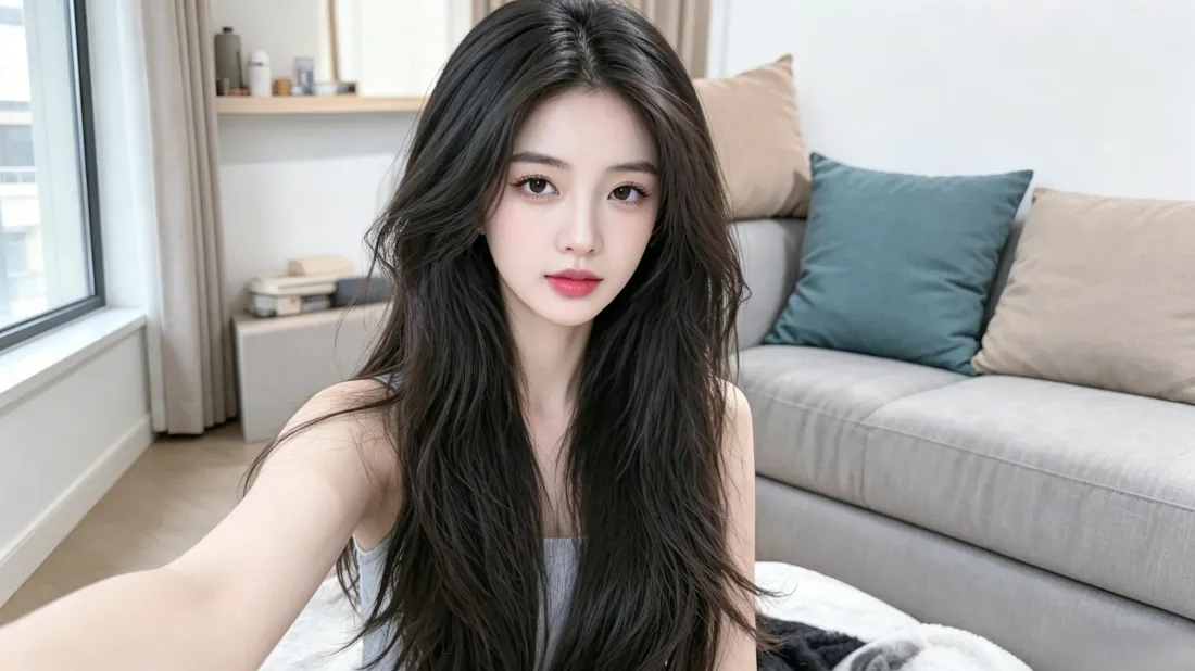 3k长发美女壁纸｜居家客厅背景图片 - 清冷感写真「哲风壁纸」