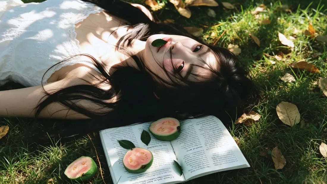 3k治愈系少女壁纸｜午后草地背景图片 - 休闲氛围感「哲风壁纸」