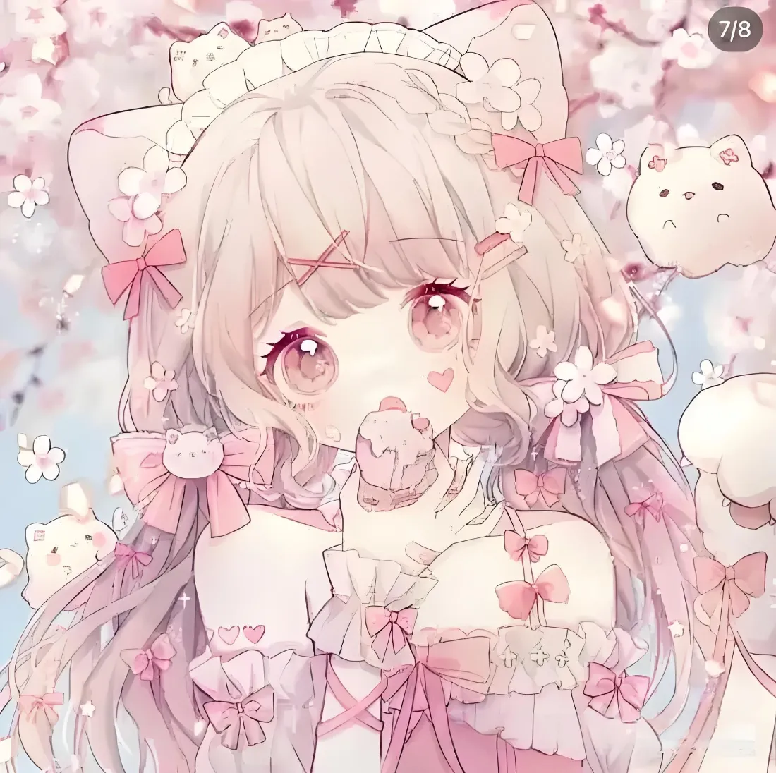 2k猫耳萝莉壁纸｜粉樱少女背景图片 - 小众二次元插画「哲风壁纸」