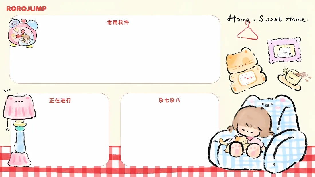 2k肉肉酱壁纸｜工作分区背景图片 - 可爱手账便签「哲风壁纸」