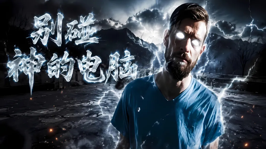 3k别碰神的电脑壁纸｜雷电乌云背景图片 - 超能力抽象「哲风壁纸」