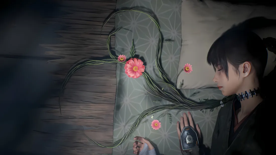 5k艾玛壁纸｜藤蔓红花背景图片 - 轮回之兽游戏角色「哲风壁纸」