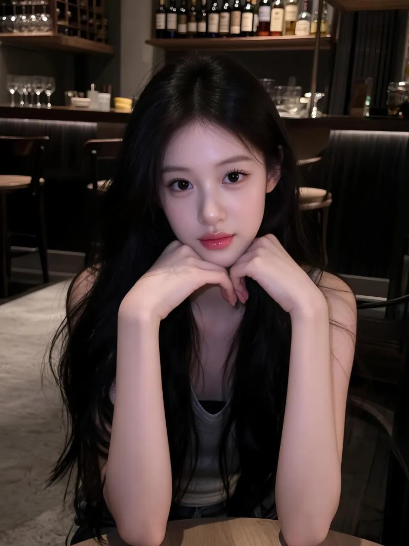 黑长直气质美女手机壁纸｜清吧氛围感背景图片 - 高颜值温柔人像「哲风壁纸」