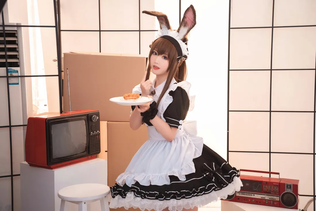 6k阿米娅壁纸｜女仆cosplay背景图片 - 面饼仙儿明日方舟写真「哲风壁纸」