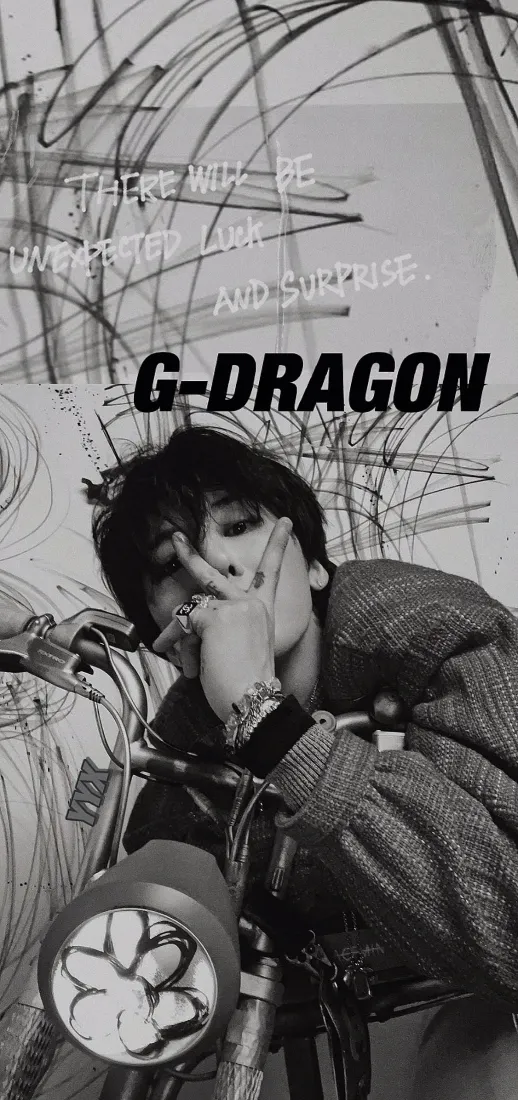 G-DRAGON手机壁纸｜涂鸦风黑白背景图片 - 权志龙「哲风壁纸」