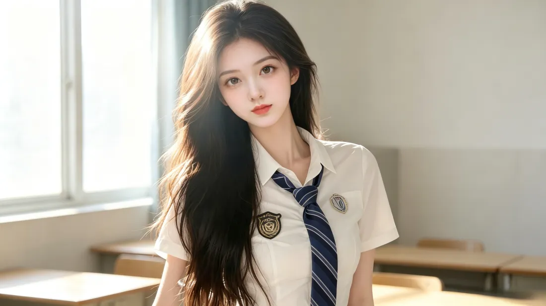 3kJK制服少女壁纸｜校园教室背景图片 - 清新气质人像「哲风壁纸」