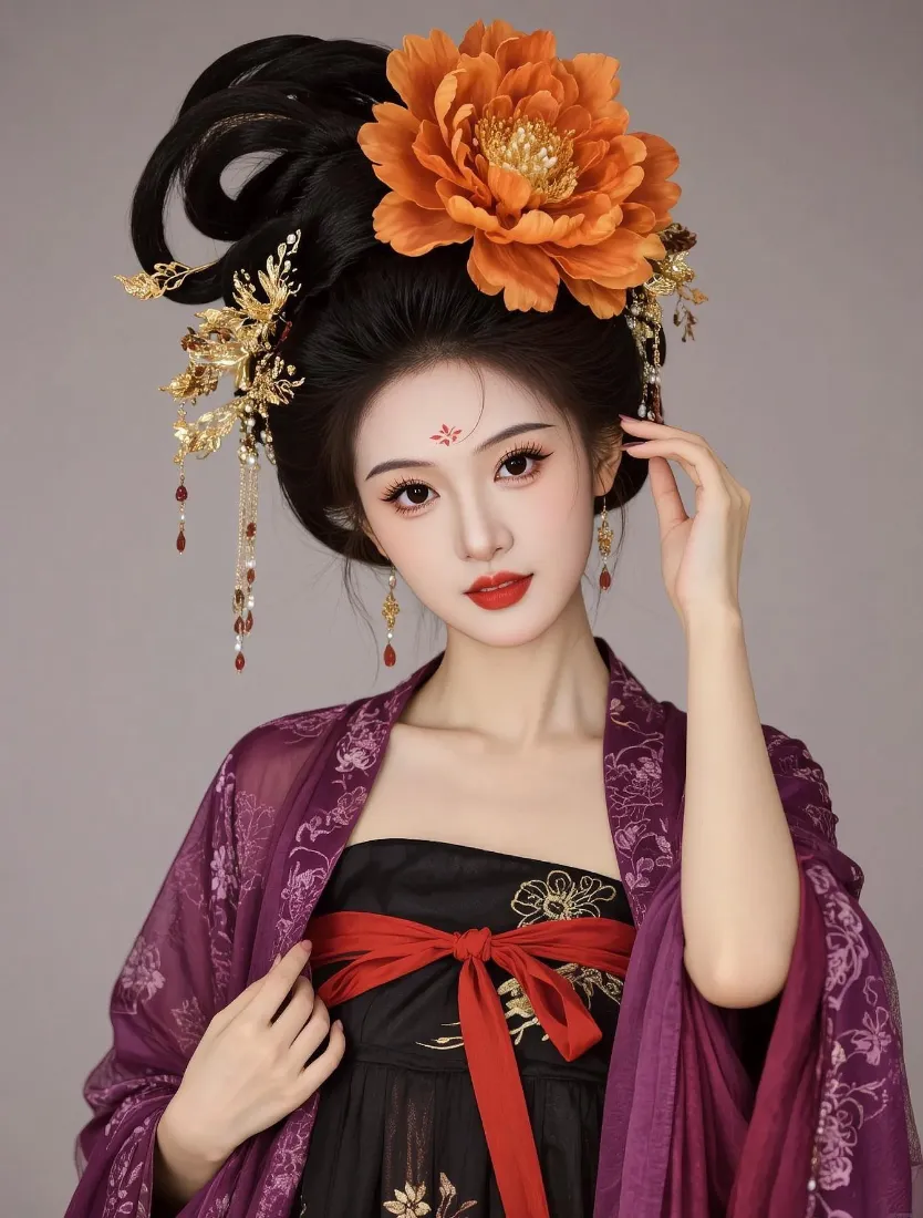 古风汉服美女手机壁纸｜唐代妆容背景图片 - 仙气优雅好看「哲风壁纸」