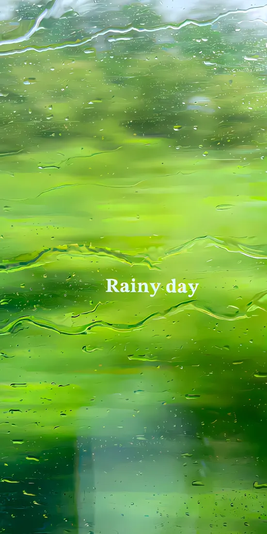 绿色玻璃手机壁纸｜雨天水雾背景图片 - 清新透亮「哲风壁纸」