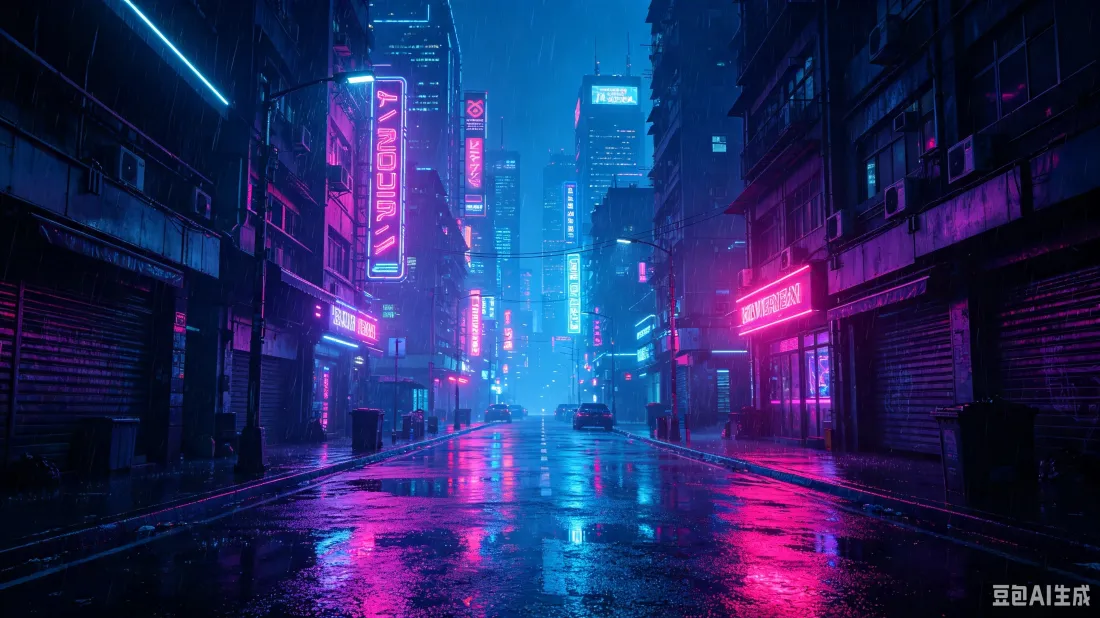 3k赛博朋克都市壁纸｜霓虹街道背景图片 - 未来科幻街景「哲风壁纸」