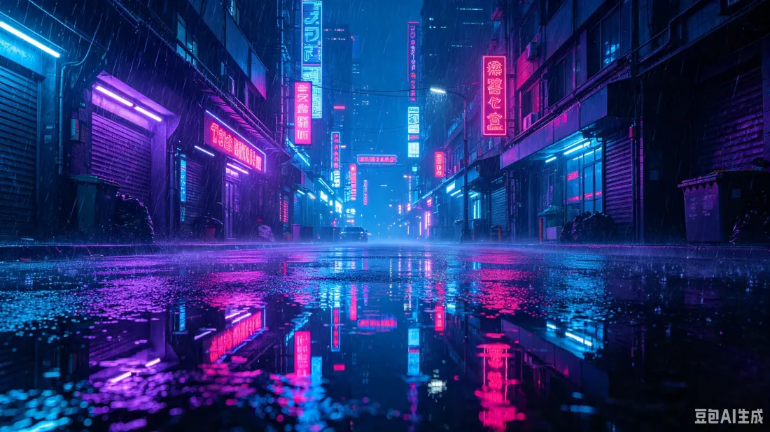 3k赛博朋克壁纸｜科幻雨夜都市背景图片 - 霓虹街道「哲风壁纸」