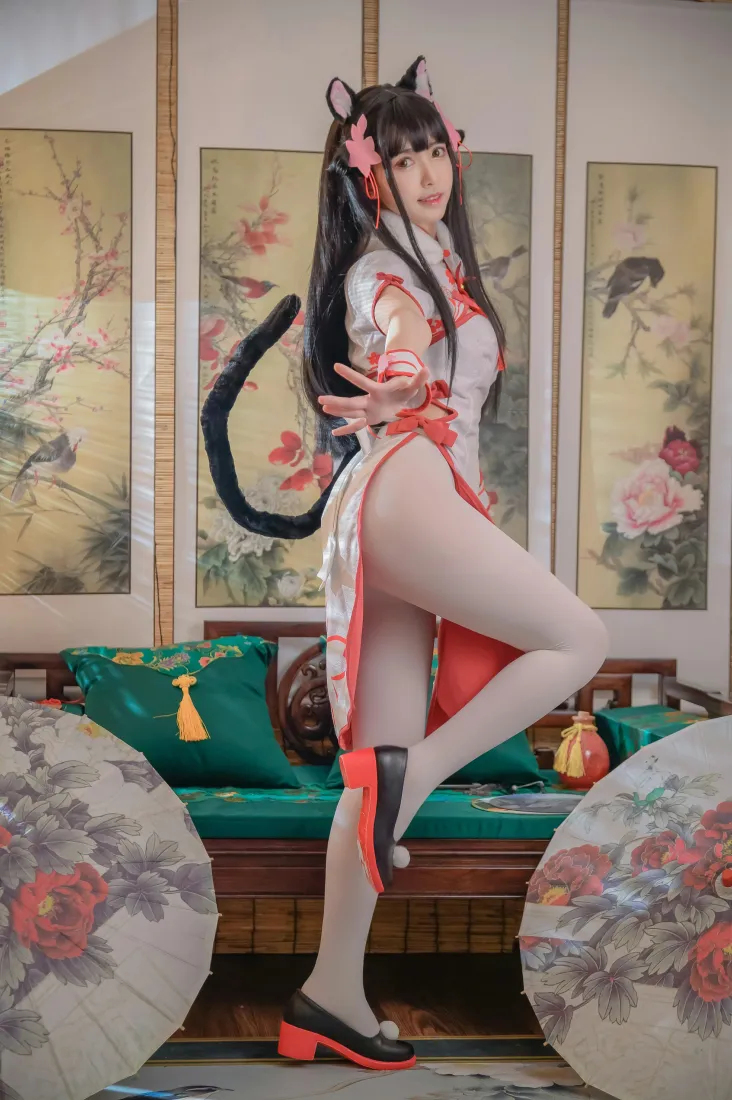 碧蓝航线夕暮手机壁纸｜旗袍兽耳cos背景图片 - 鳗鱼霏儿「哲风壁纸」