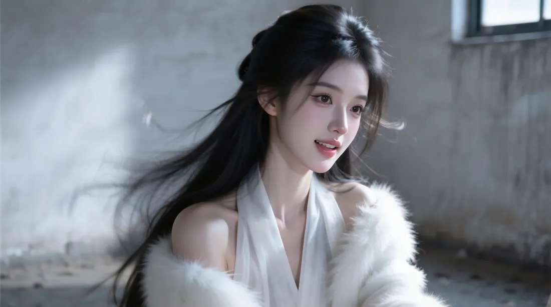 2k古风美女壁纸｜白色挂脖穿搭背景图片 - 清冷气质少女「哲风壁纸」