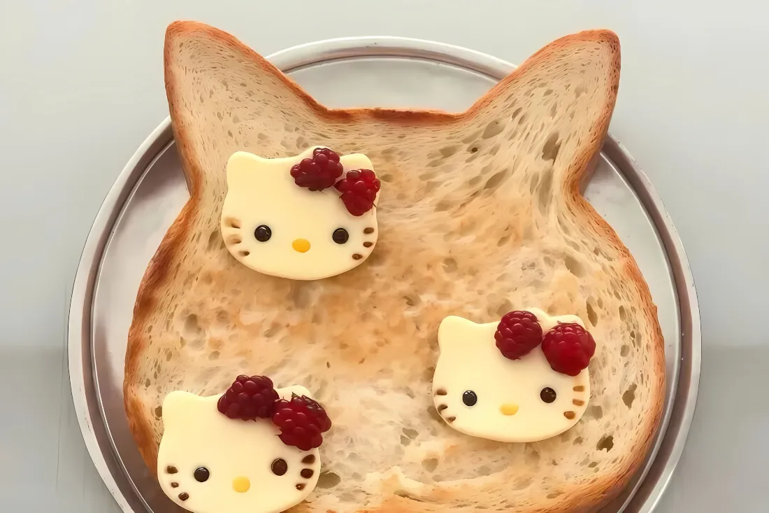 2k凯蒂猫壁纸｜猫形吐司背景图片 - 可爱创意治愈美食「哲风壁纸」