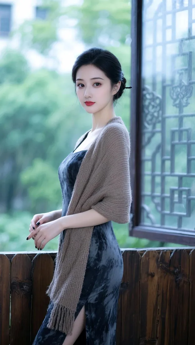 温婉旗袍美女手机壁纸｜窗边氛围感背景图片 - 新中式「哲风壁纸」