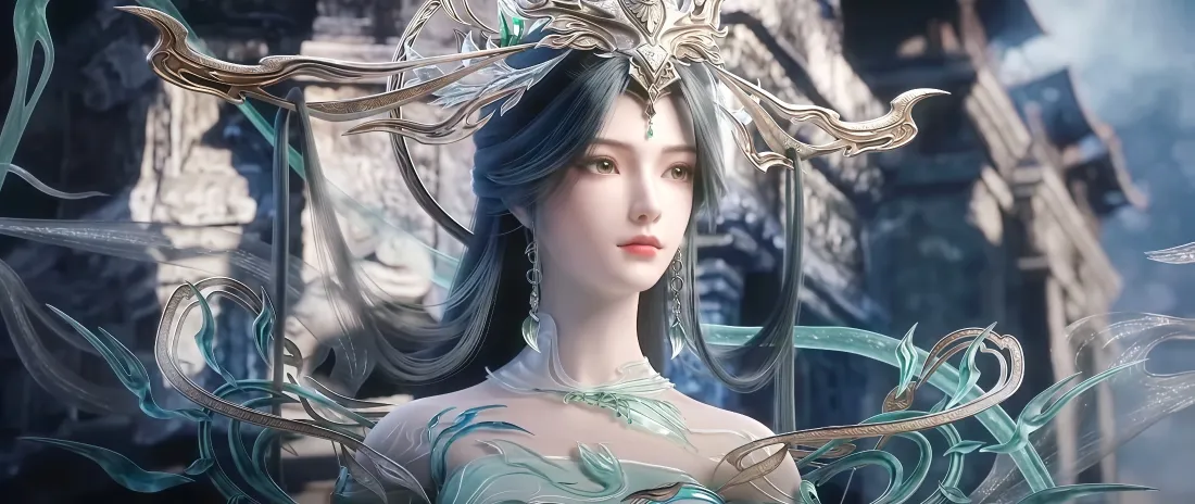 4k柳神壁纸｜完美世界动漫 - 绿衣古风仙女形象「哲风壁纸」