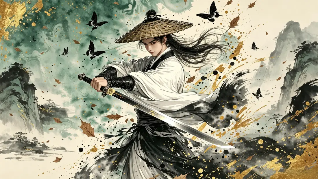 3k古风侠客｜水墨山水背景图片 - 仗剑江湖武侠意境「哲风壁纸」