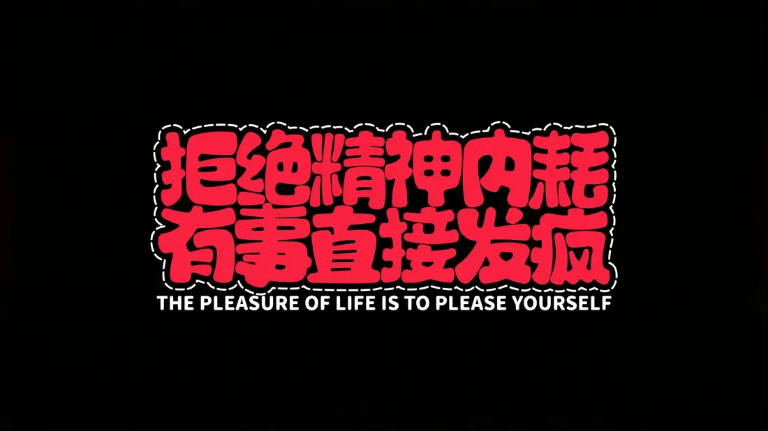 3k拒绝精神内耗文字｜黑色背景图片 - 趣味解压文案「哲风壁纸」