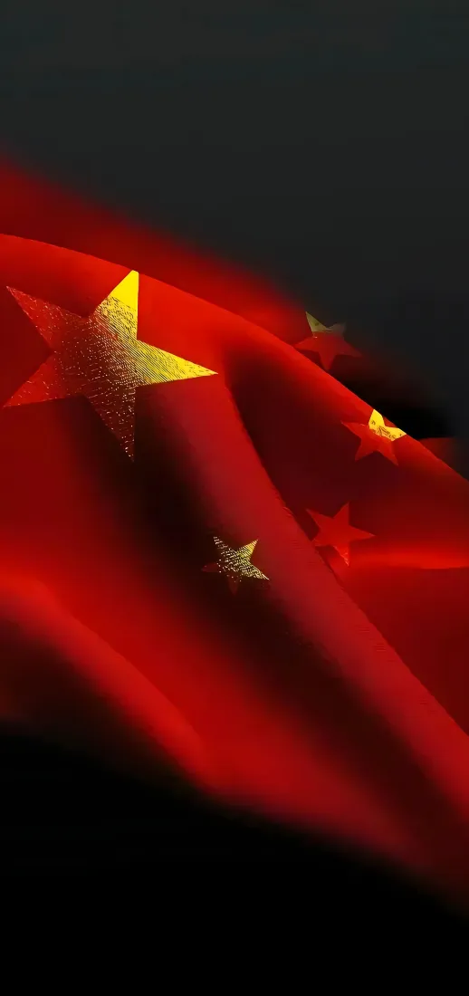 五星红旗手机壁纸｜爱国主题背景图片 - 红绸黑金「哲风壁纸」