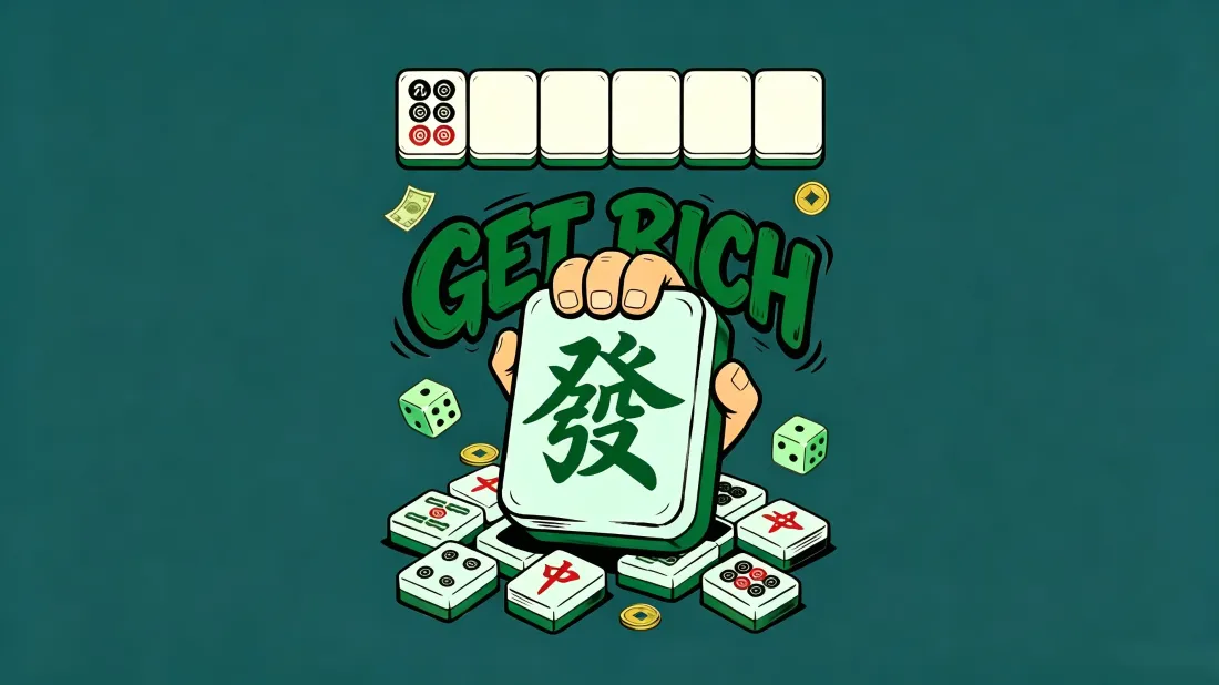 3k麻将发财壁纸｜GET RICH创意背景图片 - 国潮好运「哲风壁纸」
